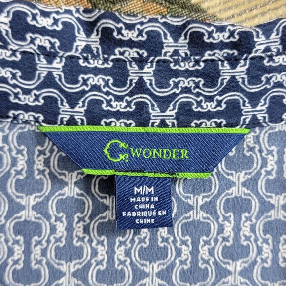 C Wonder by Christian Siriano Dress Womens Medium Blue White Long Sleeve Midi - Picture 11 of 13